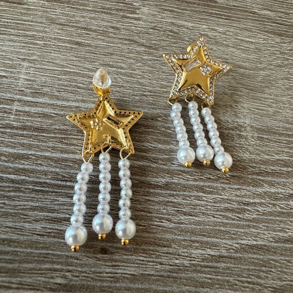 Vintage star earrings A1096 - Picture 4 of 5
